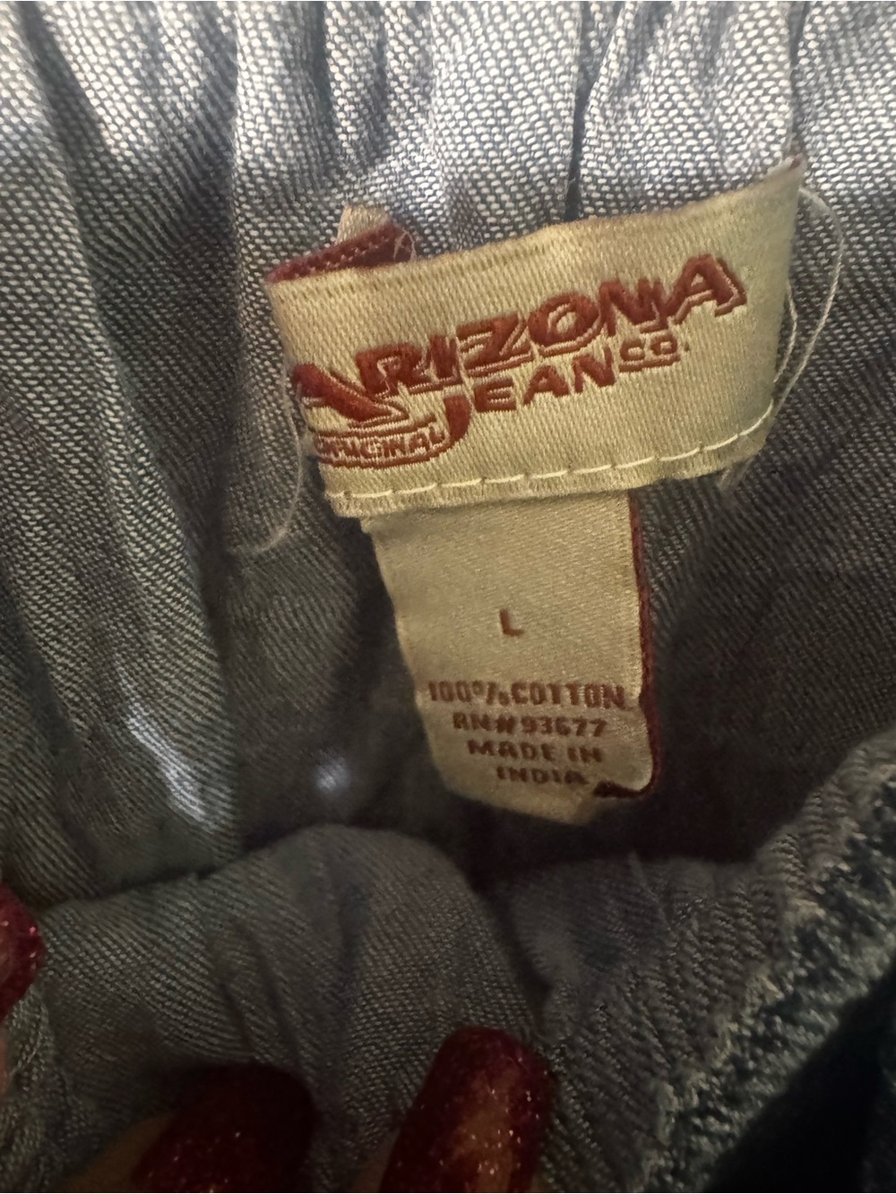 Arizona Blue Denim Short Off the Shoulder Women’s Dress Size L Summer Rodeo - Picture 7 of 9